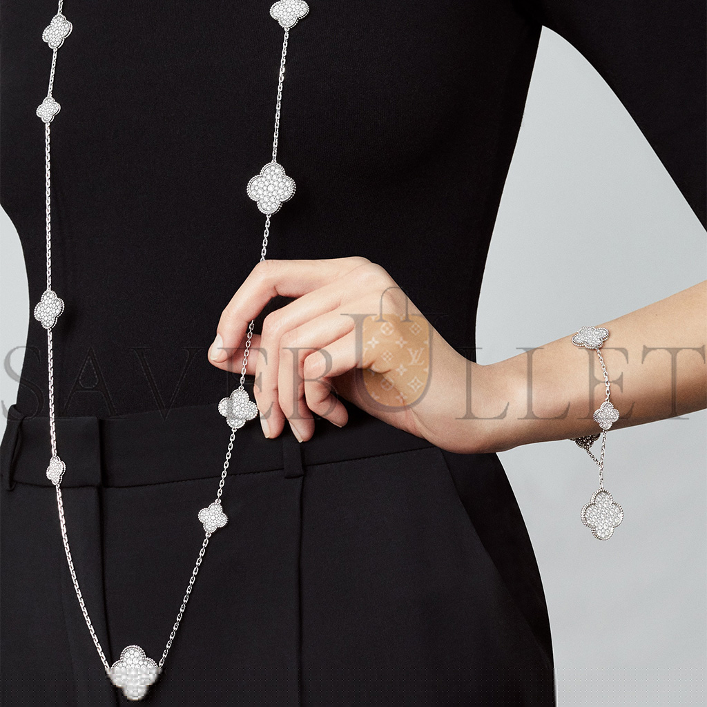 v*n cl*f  arpels magic alhambra bracelet, 5 motifs - white gold, Di*m*nd  vcarn9mq00